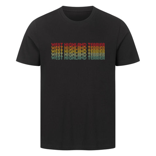 Premium T-Shirt "Westie - RETRO" Schwarz – hunde-shirt.de