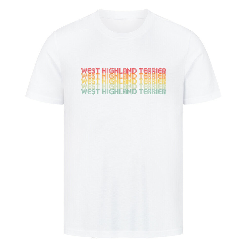 Premium T-Shirt "Westie - RETRO" Weiß – hunde-shirt.de