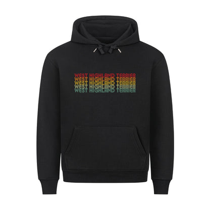 Premium Hoodie "Westie - RETRO" Schwarz – hunde-shirt.de