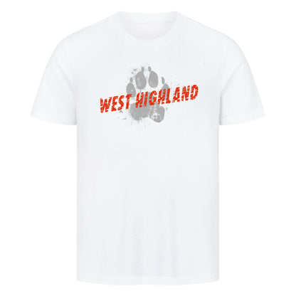 Premium T-Shirt "West Highland - PAW" Weiß – hunde-shirt.de