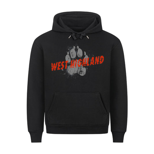 Premium Hoodie "West Highland - PAW" Schwarz – hunde-shirt.de