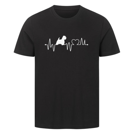 Premium T-Shirt "Westie - Heartbeat" Schwarz – hunde-shirt.de