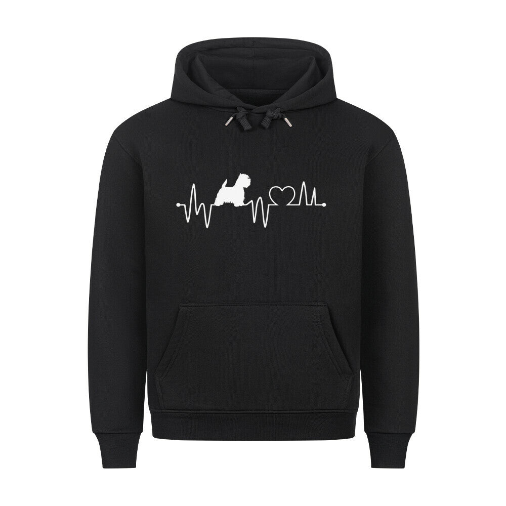 Premium Hoodie "Westie - Heartbeat" Schwarz – hunde-shirt.de