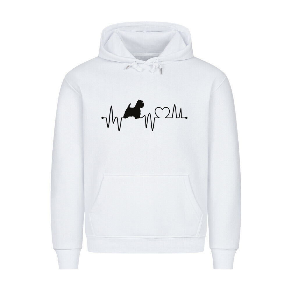 Premium Hoodie "Westie - Heartbeat" Weiß – hunde-shirt.de