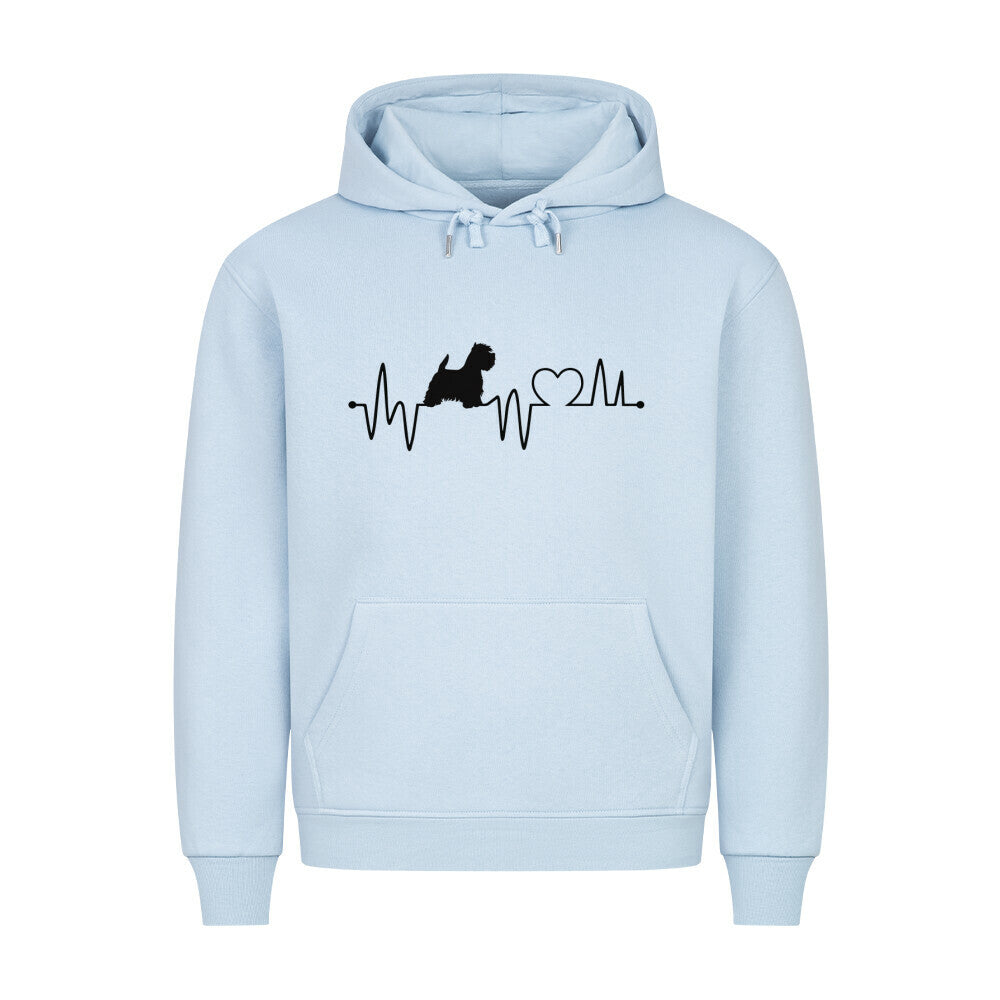 Premium Hoodie "Westie - Heartbeat" Babyblau – hunde-shirt.de