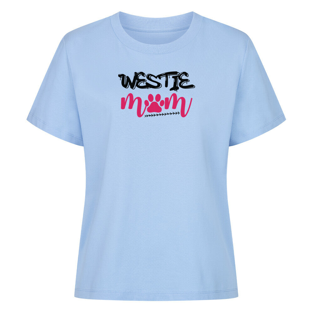 Premium Damen-Shirt "Westie - Mom" Sky Blue – hunde-shirt.de