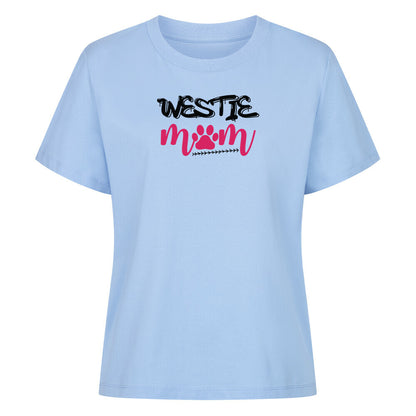Premium Damen-Shirt "Westie - Mom" Sky Blue – hunde-shirt.de