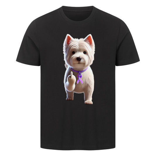 Premium T-Shirt "Westie - Fuck Cancer" Schwarz – hunde-shirt.de