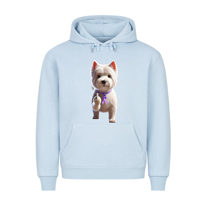 Premium Hoodie "Westie - Fuck Cancer" Babyblau – hunde-shirt.de