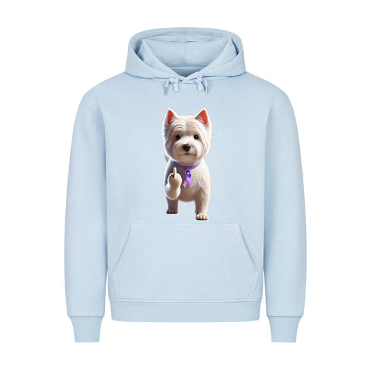 Premium Hoodie "Westie - Fuck Cancer" Babyblau – hunde-shirt.de