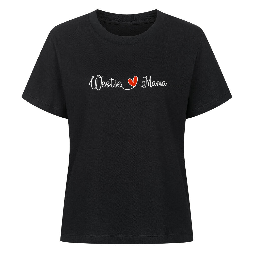Premium Damen-Shirt "Westie - Mama" Schwarz – hunde-shirt.de