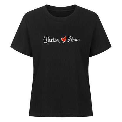 Premium Damen-Shirt "Westie - Mama" Schwarz – hunde-shirt.de