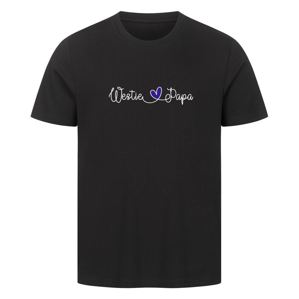 Premium T-Shirt "Westie - Papa" Schwarz – hunde-shirt.de