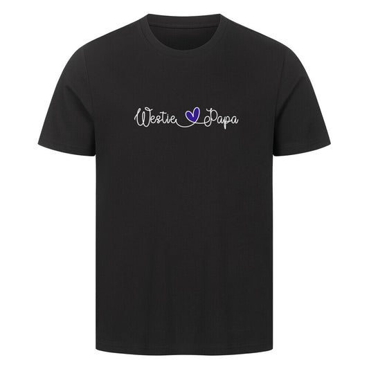 Premium T-Shirt "Westie - Papa" Schwarz – hunde-shirt.de