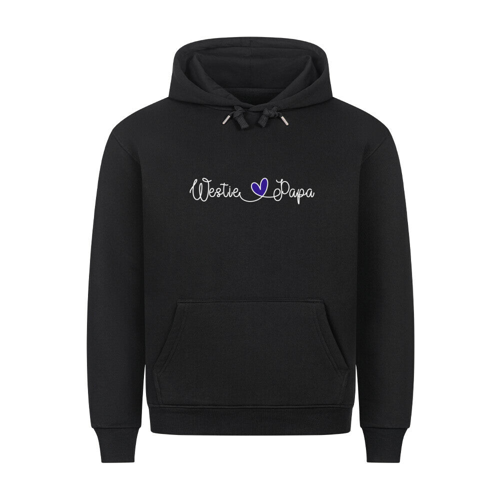 Premium Hoodie "Westie - Papa" Schwarz – hunde-shirt.de