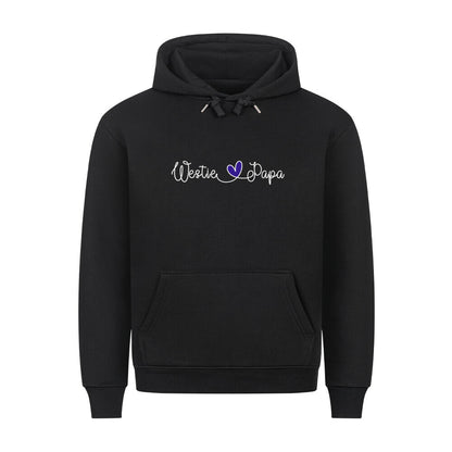 Premium Hoodie "Westie - Papa" Schwarz – hunde-shirt.de