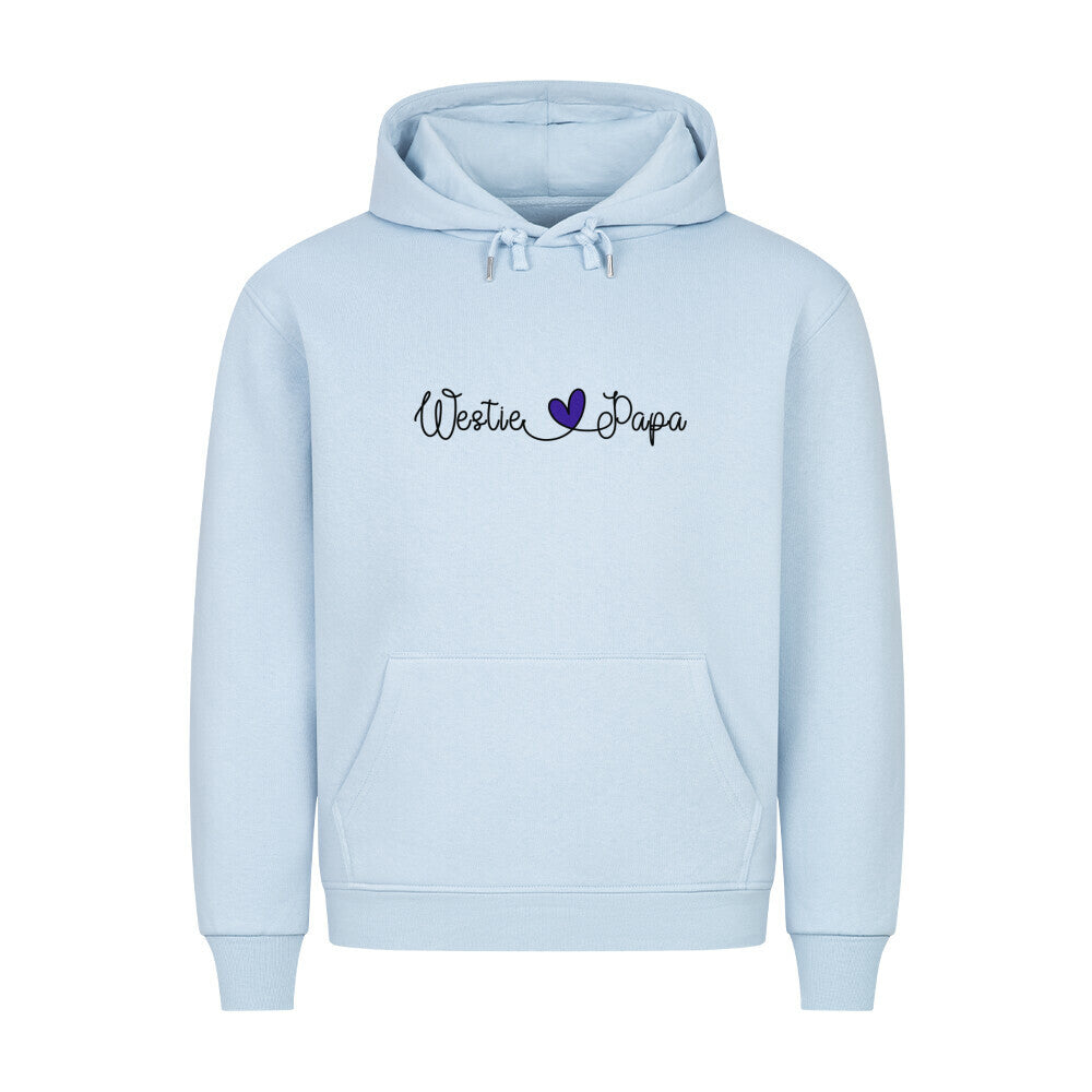 Premium Hoodie "Westie - Papa" Babyblau – hunde-shirt.de