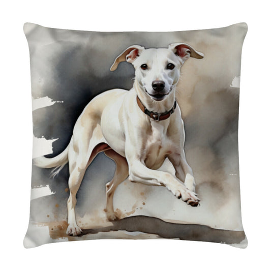 Kissen "Whippet - Happy" Weiß – hunde-shirt.de