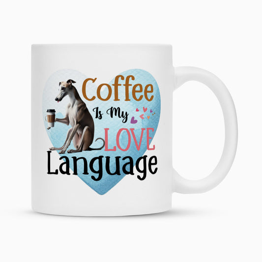 Tasse "Whippet - Love Language" Weiß – hunde-shirt.de