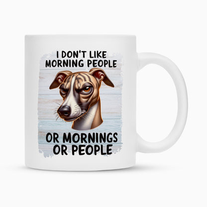 Tasse "Whippet - Morning People" Weiß – hunde-shirt.de