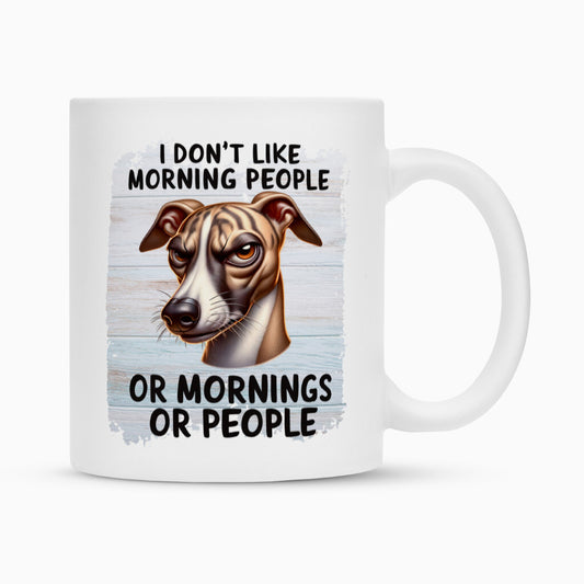 Tasse "Whippet - Morning People" Weiß – hunde-shirt.de