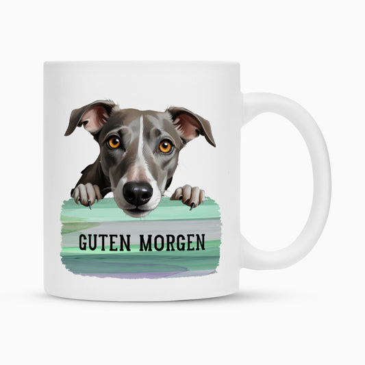 Tasse "Whippet - Guten Morgen" Weiß – hunde-shirt.de