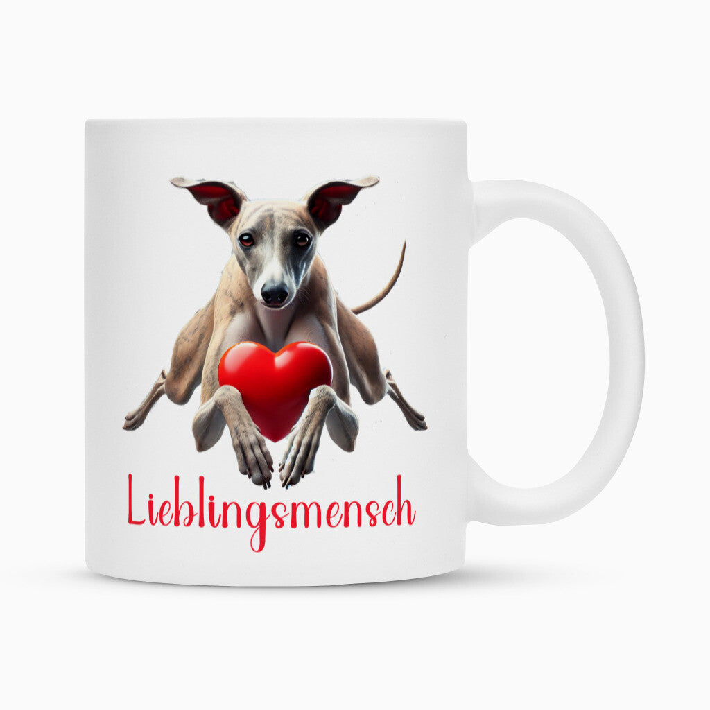 Tasse "Whippet - Lieblingsmensch II" Weiß – hunde-shirt.de