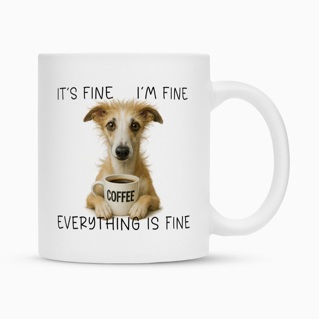 Tasse "Whippet - It´s fine..." Weiß – hunde-shirt.de