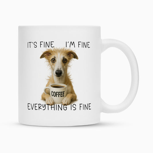 Tasse "Whippet - It´s fine..." Weiß – hunde-shirt.de