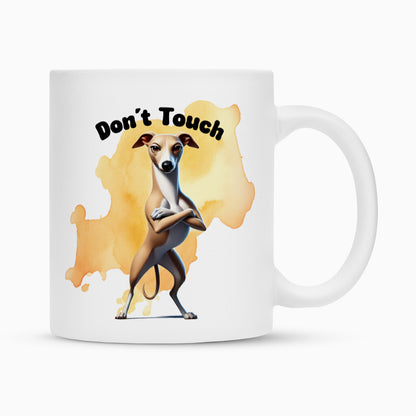 Tasse "Whippet - Don´t touch" Weiß – hunde-shirt.de
