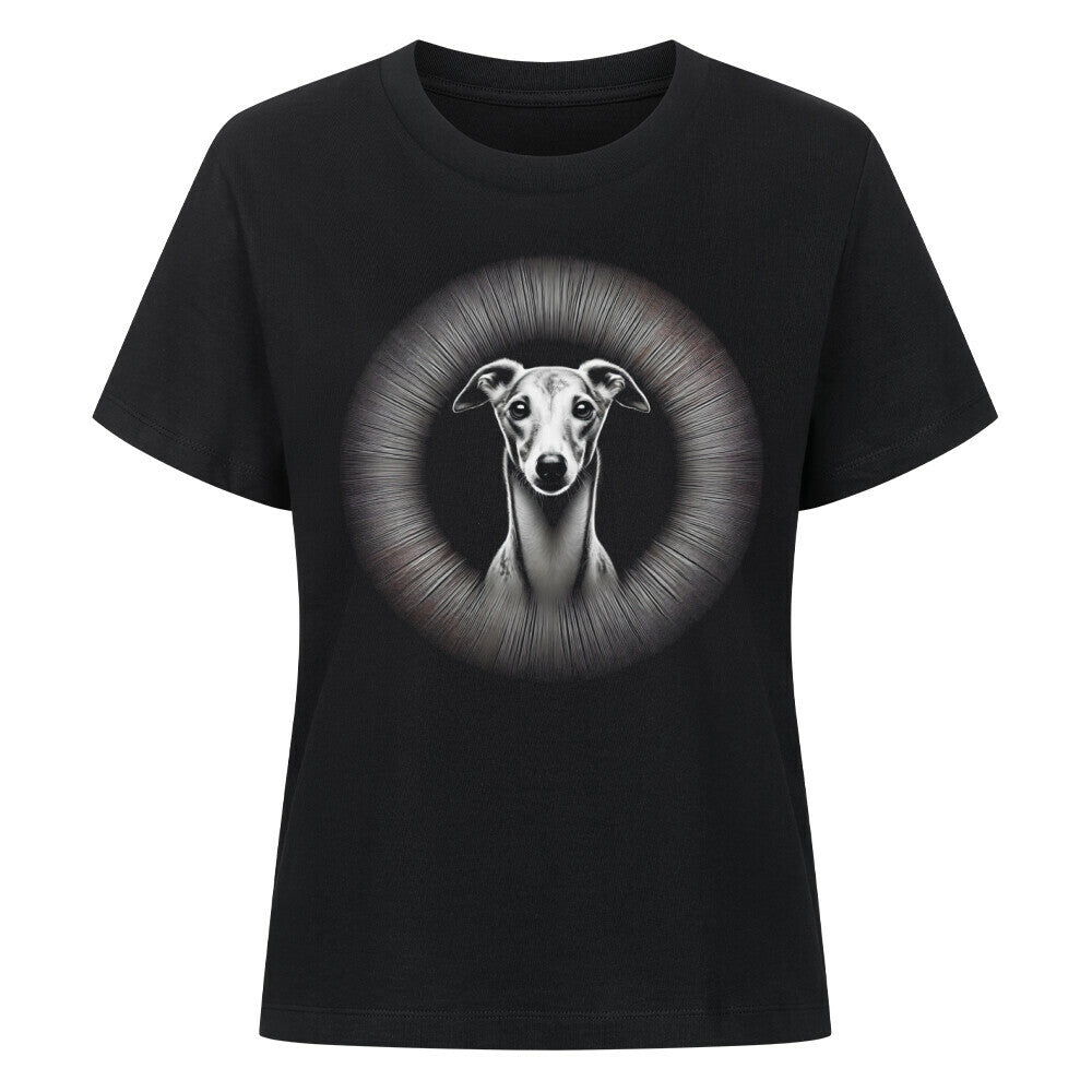 Premium Damen-Shirt "Whippet - Shine" Schwarz – hunde-shirt.de