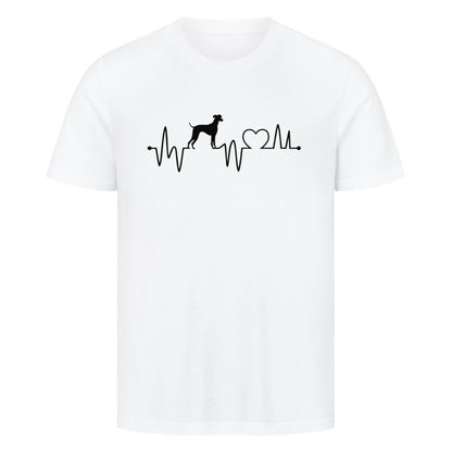 Premium T-Shirt "Whippet - Heartbeat" Weiß – hunde-shirt.de