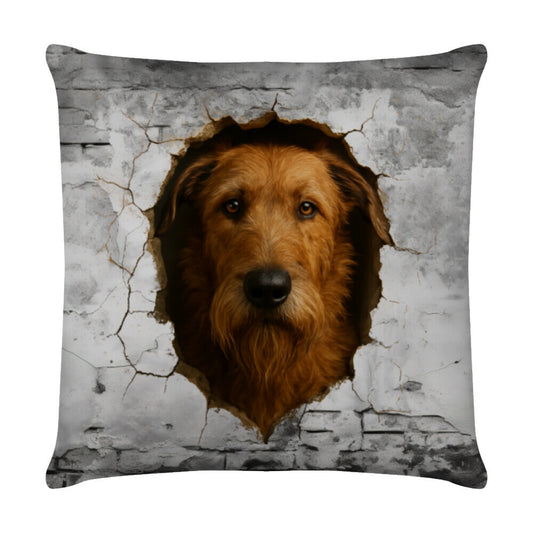 Kissen "Irischer Wolfshund - Wall" Weiß – hunde-shirt.de