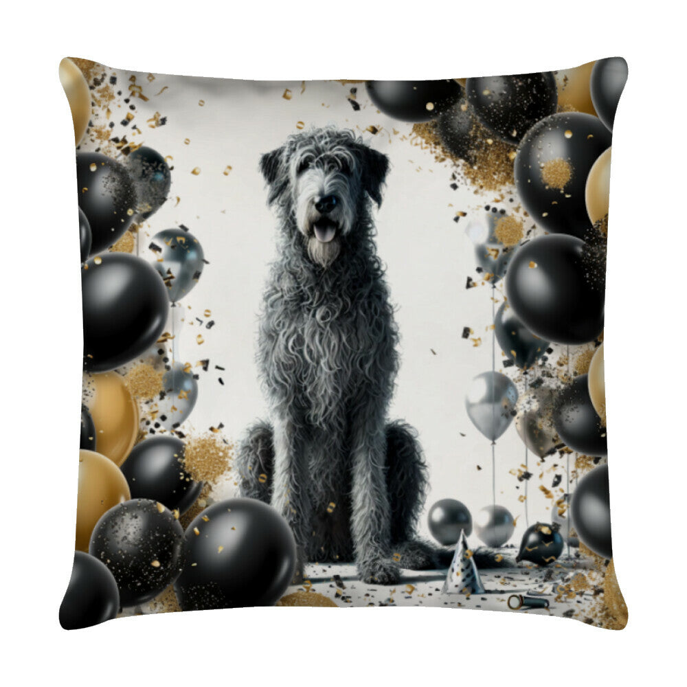 Kissen "Irischer Wolfshund - Geburtstag" Weiß – hunde-shirt.de