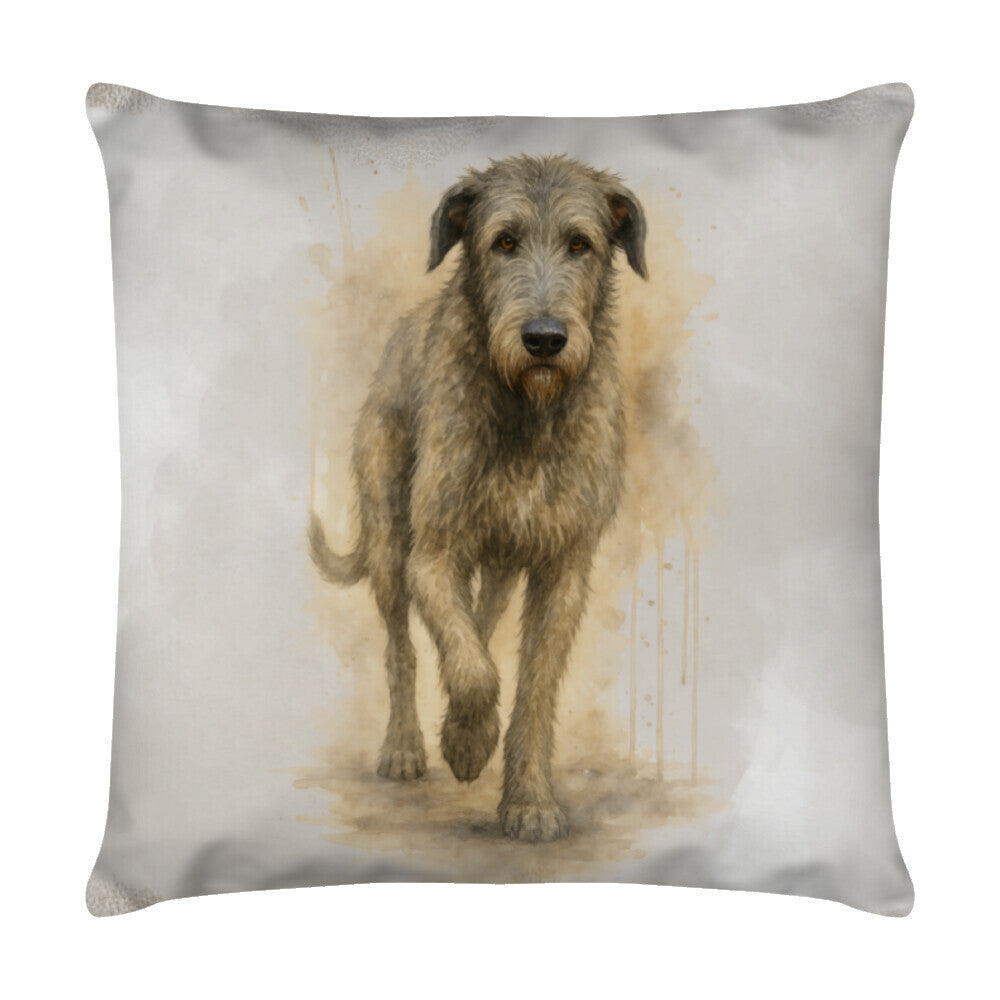 Kissen "Irischer Wolfshund - Walk" Weiß – hunde-shirt.de