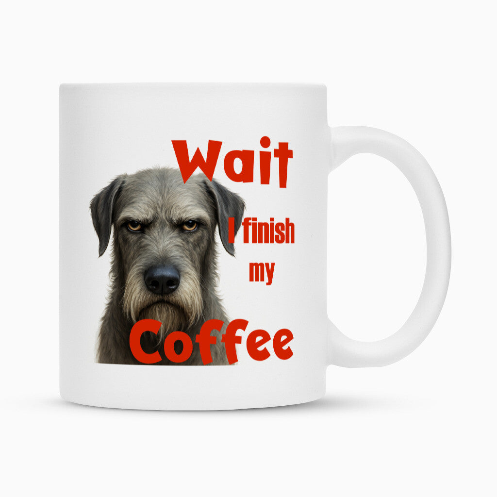 Tasse "Irischer Wolfshund - Wait..." Weiß – hunde-shirt.de