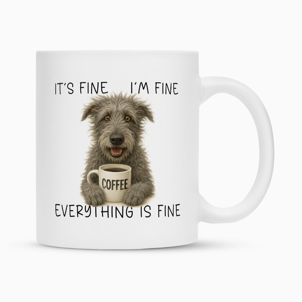 Tasse "Irischer Wolfshund - It´s fine..." Weiß – hunde-shirt.de