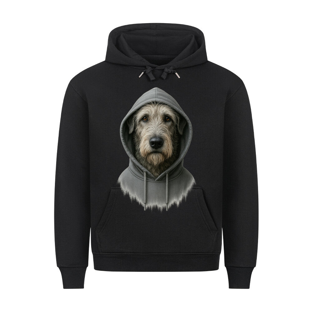 Premium Hoodie "Irischer Wolfshund - Hooded" Schwarz – hunde-shirt.de