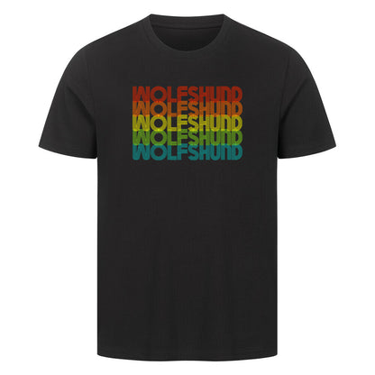 Premium T-Shirt "Irischer Wolfshund - RETRO" Schwarz – hunde-shirt.de