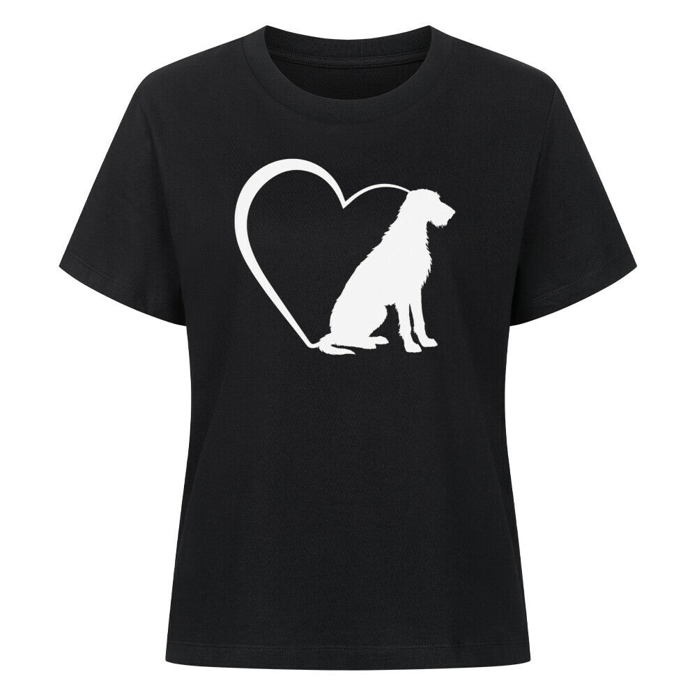 Premium Damen-Shirt "Irischer Wolfshund - Mein Herz" Schwarz – hunde-shirt.de