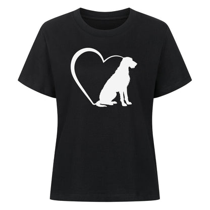 Premium Damen-Shirt "Irischer Wolfshund - Mein Herz" Schwarz – hunde-shirt.de