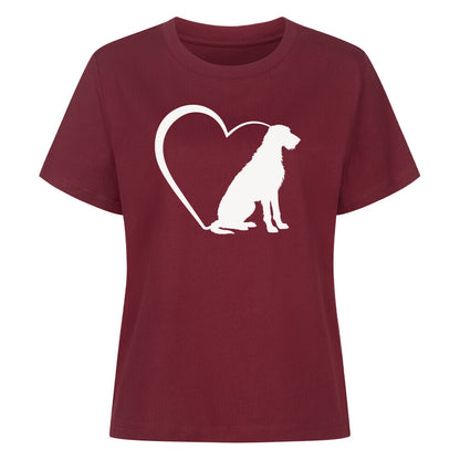 Premium Damen-Shirt "Irischer Wolfshund - Mein Herz" Burgunder – hunde-shirt.de