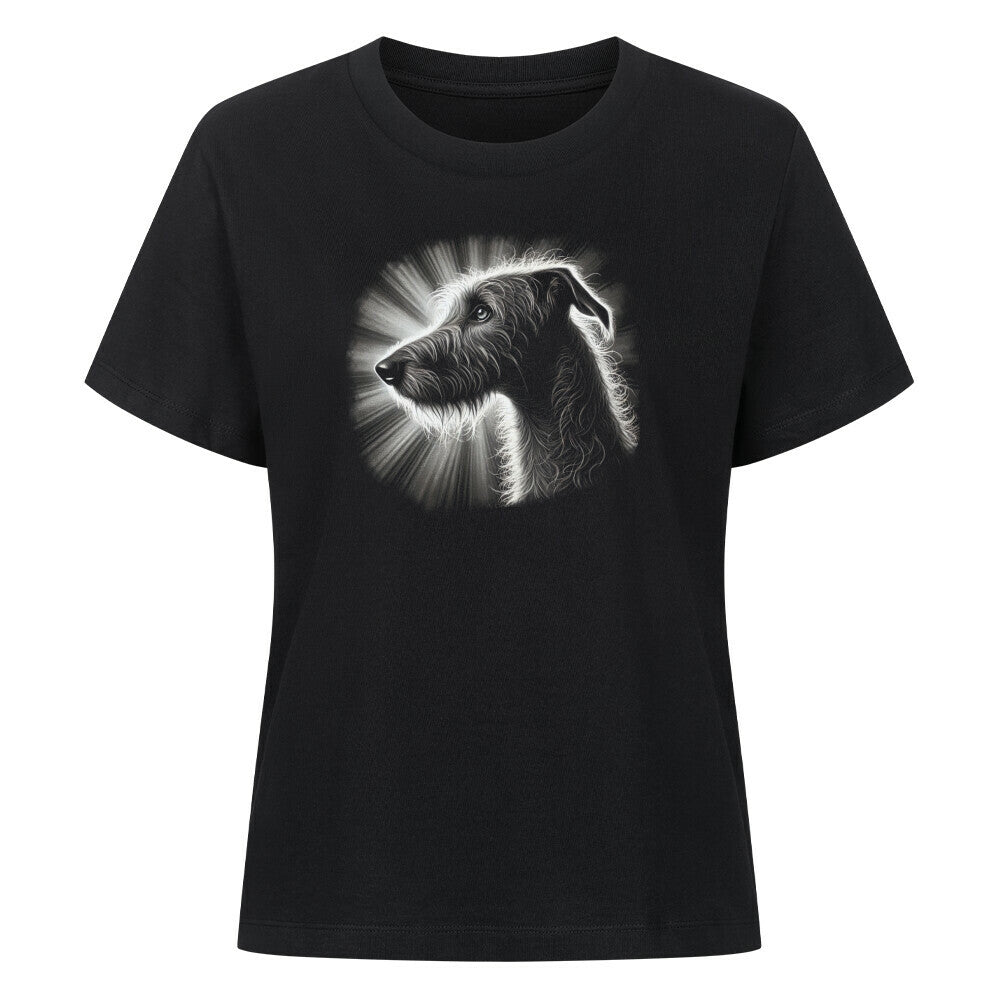 Premium Damen-Shirt "Irischer Wolfshund - Shine" Schwarz – hunde-shirt.de