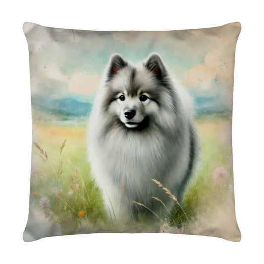 Kissen "Wolfsspitz - Natur" Weiß – hunde-shirt.de