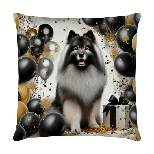 Kissen "Wolfsspitz - Geburtstag" Weiß – hunde-shirt.de