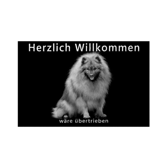 Fußmatte "Wolfsspitz - Übertrieben..." Weiß – hunde-shirt.de