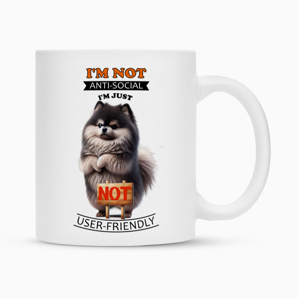 Tasse "Wolfsspitz - Anti-Social" Weiß – hunde-shirt.de