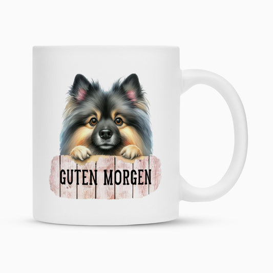 Tasse "Wolfsspitz - Guten Morgen" Weiß – hunde-shirt.de