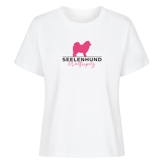 Premium Damen-Shirt "Wolfsspitz - Seelenhund" Weiß – hunde-shirt.de
