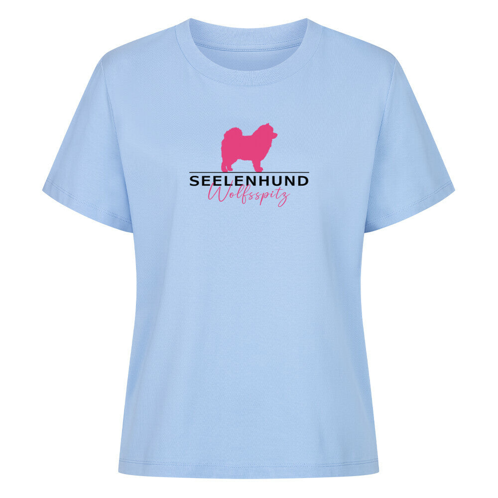 Premium Damen-Shirt "Wolfsspitz - Seelenhund" Sky Blue – hunde-shirt.de